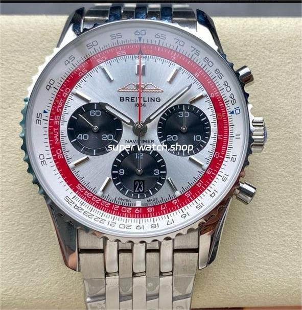 BLS-Factory-Breitling-Navitimer-B01-Chronograph-AB01383B1G1A1-43mm-Full-Steel-W-5.jpg BLS Factory Breitling Navitimer B01 Chronograph AB01383B1G1A1 43mm Full Steel White Dial - Image 1