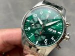 BLS Factory IWC Pilot Chronograph IW388104 41mm Full Steel Strap Arabic Numerals Green Dial - Image 3