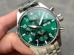 BLS Factory IWC Pilot Chronograph IW388104 41mm Full Steel Strap Arabic Numerals Green Dial - Image 2