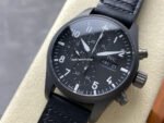 BLS Factory IWC Pilot Chronograph Top Gun IW388106 41mm Leather Strap Black Dial - Image 3