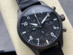 BLS Factory IWC Pilot Chronograph Top Gun IW388106 41mm Leather Strap Black Dial - Image 2