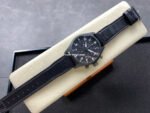 BLS Factory IWC Pilot Chronograph Top Gun IW388106 41mm Leather Strap Black Dial - Image 4