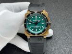 BRF Factory Bell Ross BR 03 BR0392-D-LT-BRSRB 42mm Bronze Rubber Strap Green Dial