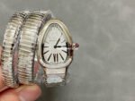 BV Factory Bvlgari Quartz Serpenti 101817 35mm Steel Roman Numerals White Dial