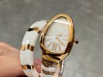 BV Factory Bvlgari Quartz Serpenti 102886 35mm Rose Gold Ceramic Roman Numerals White Dial - Image 3