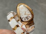 BV Factory Bvlgari Quartz Serpenti 102886 35mm Rose Gold Ceramic Roman Numerals White Dial - Image 2