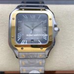 BV Factory Cartier Santos W2SA0030 39.8mm Full Gold Steel Roman Numerals Grey Dial
