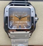 BV Factory Cartier Santos WSSA0064 39.8mm Full Steel Roman Numerals Orange Dial