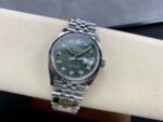 Clean Factory Rolex Datejust 126234-0055 36mm Full 904L Diamond Olive Green Palm Motif Dial Jubilee - Image 4