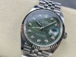 Clean Factory Rolex Datejust 126234-0055 36mm Full 904L Diamond Olive Green Palm Motif Dial Jubilee - Image 3