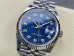 Clean Factory Rolex Datejust 126234-0057 36mm Full 904L Diamond Fluted Motif Blue Dial Jubilee - Image 3