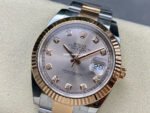 Clean Factory Rolex Datejust 126331-0007 41mm Half Rose Gold Diamond Pink Dial - Image 3