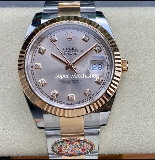 Clean-Factory-Rolex-Datejust-126331-0007-41MM-Half-Rose-Gold-Diamond-Pink-Dial-7.jpg Clean Factory Rolex Datejust 126331-0007 41mm Half Rose Gold Diamond Pink Dial - Image 1