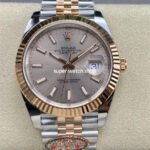 Clean Factory Rolex Datejust 126331-0010 41mm Half Rose Gold Pink Dial Jubilee