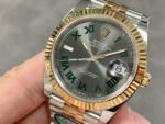 Clean Factory Rolex Datejust 126331-0016 41mm Half Rose Roman Numerals Wimbledon Grey Dial Jubilee - Image 3