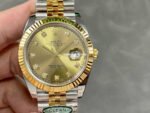 Clean Factory Rolex Datejust 126333-0012 41mm Half Gold Diamond Champagne Dial