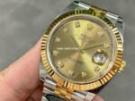 Clean Factory Rolex Datejust 126333-0012 41mm Half Gold Diamond Champagne Dial - Image 3