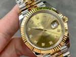 Clean Factory Rolex Datejust 126333-0012 41mm Half Gold Diamond Champagne Dial - Image 2