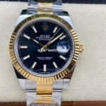 Clean Factory Rolex Datejust 126333-0013 41mm Half Gold Black Dial