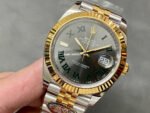 Clean Factory Rolex Datejust 126333-0020 41mm Half Gold Roman Numerals Wimbledon Grey Dial Jubilee - Image 3