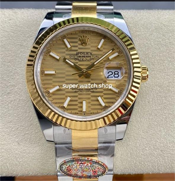 Clean-Factory-Rolex-Datejust-126333-0021-41MM-Half-Gold-Fluted-Motif-Champagne-Dial-2.jpg Clean Factory Rolex Datejust 126333-0021 41mm Half Gold Fluted Motif Champagne Dial - Image 1