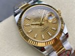 Clean Factory Rolex Datejust 126333-0021 41mm Half Gold Fluted Motif Champagne Dial - Image 2