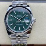 Clean Factory Rolex Datejust 126334-0030 41mm Full 904L Fluted Motif Olive Green Dial Jubilee
