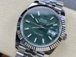 Clean Factory Rolex Datejust 126334-0030 41mm Full 904L Fluted Motif Olive Green Dial Jubilee - Image 3