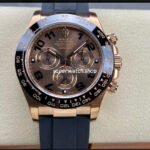 Clean Factory Rolex Daytona 116515LN-0015 40mm Rose Gold Oysterflex Arabic Number Brown Dial