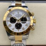 Clean Factory Rolex Daytona 116523 40mm Half Gold Arabic Number Black Eye White Dial
