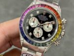 Clean Factory Rolex Daytona 116599RBOW 40mm Rainbow Gems Bezel Full White Gold Diamond Mop Black Dial - Image 3