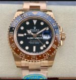 Clean Factory Rolex GMT-Master II 126715CHNR-0001 Rootbeer 40mm Full Rose Gold Black Dial