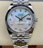 Clean factory Rolex Datejust 126334-0020 41mm Full 904L Diamond Mope Mother Of Pearl Dial Jubilee