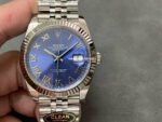 Clean factory Rolex Datejust 126334-0026 41mm Full 904L Roman Numerals Blue Dial Jubilee