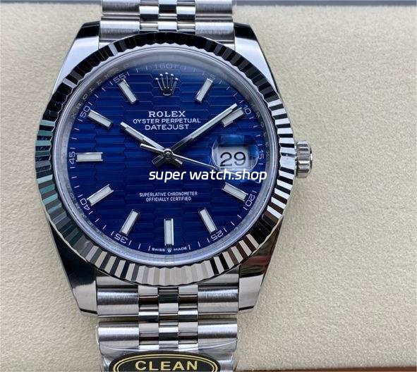 Clean-factory-Rolex-Datejust-126334-0032-41MM-Full-904L-Fluted-Motif-Blue-Dial-Jubile-8.jpg Clean factory Rolex Datejust 126334-0032 41mm Full 904L Fluted Motif Blue Dial Jubilee - Image 1