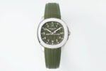 DDF Factory Patek Philippe Aquanaut 42mm 5168G-010 White Gold Rubber Strap Avocado Green Dial