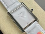DR Factory Cartier Tank Louis Cartier Special Edition 22mm Steel White Leather Strap White Dial - Image 2