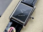 DR Factory Cartier Tank Louis Cartier WSTA0071 22mm Steel Black Leather Strap Black Dial - Image 3