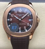 E7 Factory Patek Philippe Aquanaut 40mm 5167R-001 Rose Gold Rubber Strap Brown Dial