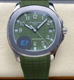 E7 Factory Patek Philippe Aquanaut 40mm 5168G-010 White Gold Rubber Strap Avocado Green Dial