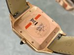 F1 Factory Cartier Santos Dumont WGSA0032 33.9mm Rose Gold Leather Strap Roman Numerals Silver Dial - Image 7