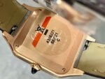 F1 Factory Cartier Santos Dumont WHSA0021 31.4mm Rose Gold Leather Strap Roman Numerals Silver Dial - Image 7