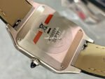 F1 Factory Cartier Santos Dumont WSSA0022 31.4mm Steel Leather Strap Roman Numerals Silver Dial - Image 7