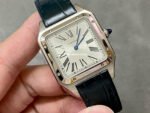 F1 Factory Cartier Santos Dumont WSSA0022 31.4mm Steel Leather Strap Roman Numerals Silver Dial - Image 2