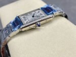 F1 Factory Cartier Tank Louis Cartier W4TA0017 25.5mm Diamond Bezel Full Steel Roman Numerals Silver Dial - Image 7