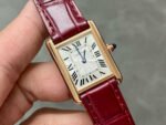 F1 Factory Cartier Tank Louis Cartier WGTA0010 22mm Rose Gold Leather Strap Roman Numerals Silver Dial - Image 2