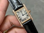 F1 Factory Cartier Tank Louis Cartier WJTA0010 22mm Diamond Bezel Rose Gold Leather Strap Roman Numerals Silver Dial - Image 2