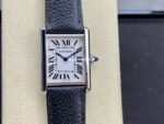 F1 Factory Cartier Tank Louis Cartier WSTA0041 25.5mm Steel Leather Strap Roman Numerals Silver Dial