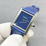 F1 Factory Cartier Tank Louis Cartier WSTA0055 25.5mm Steel Leather Strap Blue Dial - Image 3