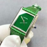 F1 Factory Cartier Tank Louis Cartier WSTA0056 25.5mm Steel Leather Strap Green Dial - Image 3